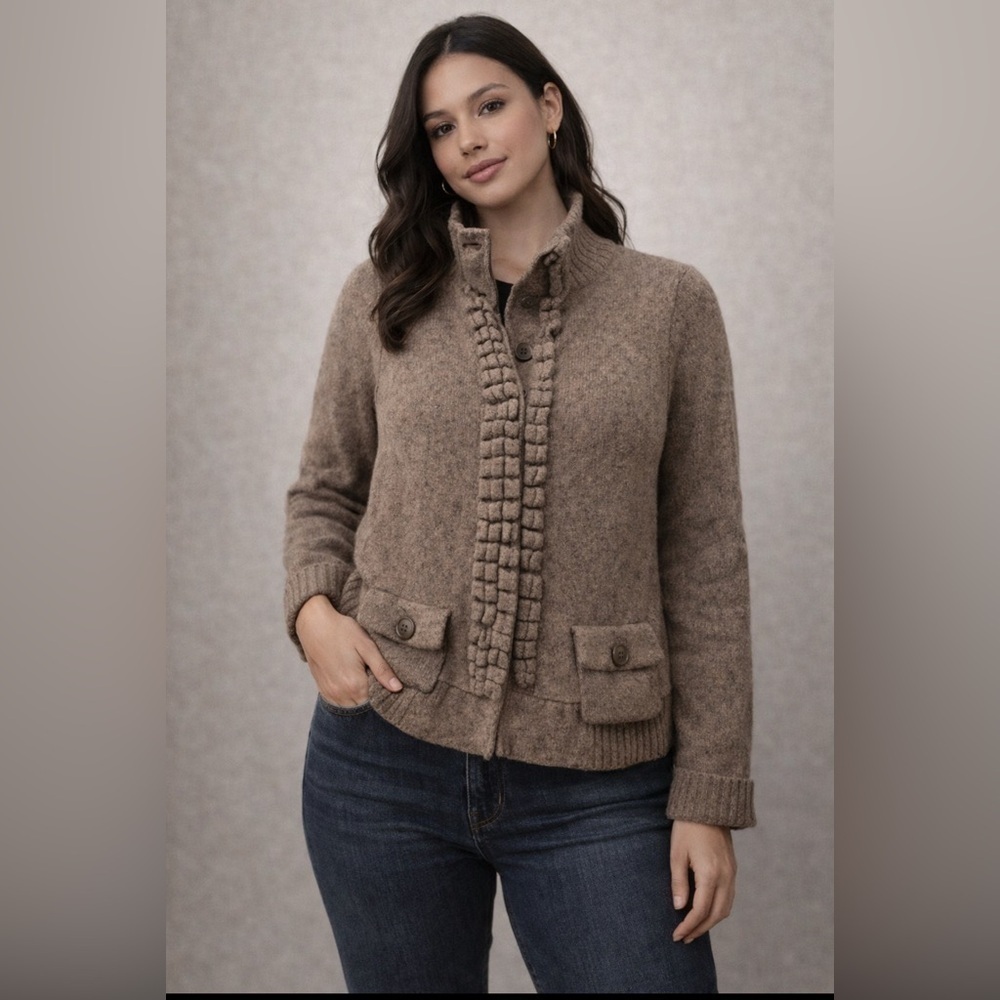 Anthropologie Taupe Wool Cardigan